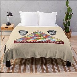 Ron Swanson Pyramid of Greatness Parks Recreation Throw Blanket