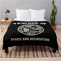 Parks and Recreation T-Shirt Pawnee Indiana Throw Blanket