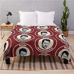 Ron Approves Parks and Recreation Throw Blanket