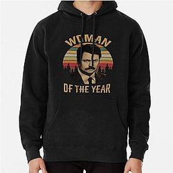 Woman of the Year Vintage Retro Pullover Hoodie Ron Swanson Parks and Recreation