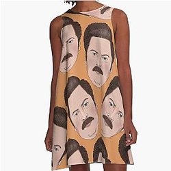 Ron Swanson Parks Recreation A-Line Dress