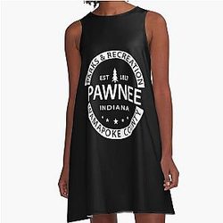 Retro Pawnee, Parks and Recreation Wamapoke County Awesome A-Line Dress for Movie Fans