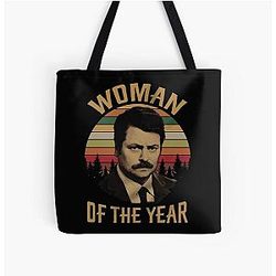 Woman of the Year Vintage Ron Swanson Parks and Recreation Tote Bag