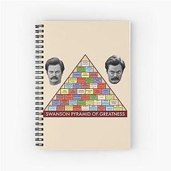 Ron Swanson Pyramid of Greatness Parks Recreation Spiral Notebook