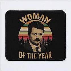 Woman of the Year Vintage Ron Swanson Parks and Recreation Mouse Pad