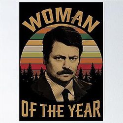 Woman of the Year Vintage Ron Swanson Parks and Recreation Poster