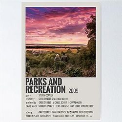 Leslie + Ben Sunset Parks and Recreation Minimalist Poster