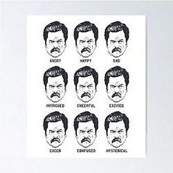 Ron Swanson t-shirt Ron Swanson Emotions Parks Recreation Poster