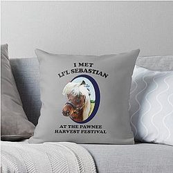 Lil Sebastian Parks and Recreation Throw Pillow