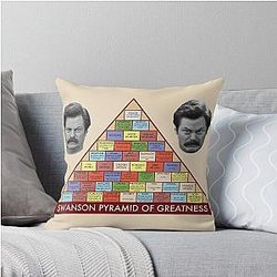 Ron Swanson's Pyramid of Greatness Parks Recreation Throw Pillow