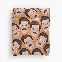 Ron Swanson Parks Recreation Duvet Cover