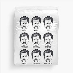 Ron Swanson Parks and Recreation Duvet Cover