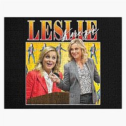 Vintage Parks Recreation Leslie Knope Tee Jigsaw Puzzle