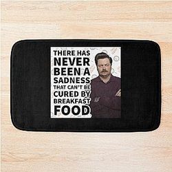 Ron Swanson Parks and Recreation Breakfast Quote Bath Mat