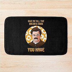 Parks and Recreation Sitcom Give Me All the Bacon You Have Bath Mat