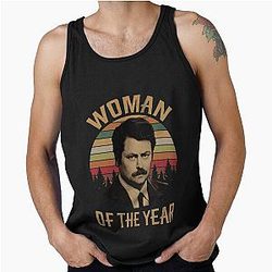Woman of the Year Ron Swanson Parks and Recreation Tank Top