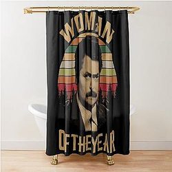 Woman of the Year Vintage Ron Swanson Parks and Recreation Shower Curtain