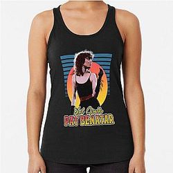 Retro Flyer Style Pat Benatar Fan Art Design Racerback Tank