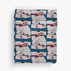 American Psycho Patrick Bateman Businessman -blood-Stained Duvet Cover