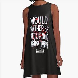 Would Rather Be Returning Video Tapes With Patrick Patrick Bateman A-Line Dress