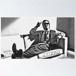 Patrick Bateman American Psycho Art Crosshatch Poster