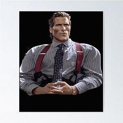 Patrick Bateman Gigachad Meme Poster