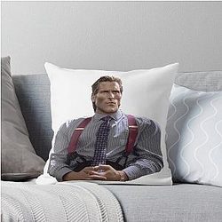 Patrick Bateman Gigachad Meme Throw Pillow