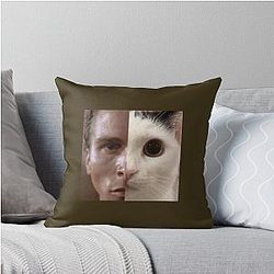 Patrick Bateman cat Throw Pillow
