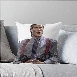 Patrick Bateman Gigachad Throw Pillow