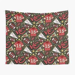 Patrick Mahomes Chiefs Tapestry Khaki Green