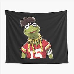 Patrick Mahomes Kermit Meme Tapestry