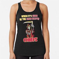 When its grim be the Grim Reaper - Patrick Mahomes KC Chiefs Racerback Tank Top