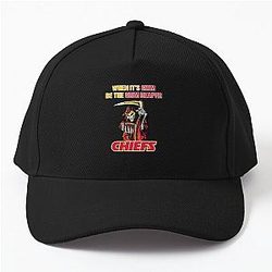 When it's grim be the Grim Reaper Patrick Mahomes KC Chiefs Baseball Cap