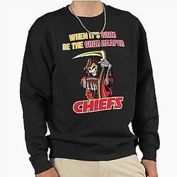 When its grim be Grim Reaper Patrick Mahomes KC Chiefs Pullover Sweatshirt
