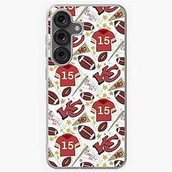 Patrick Mahomes Chiefs Pattern White Samsung Galaxy Soft Case
