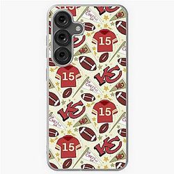 Patrick Mahomes Chiefs Pattern Light Gold Samsung Galaxy Soft Case