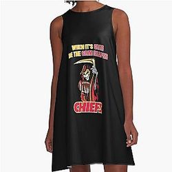 When its grim be the Grim Reaper Patrick Mahomes KC Chiefs A Line Dress