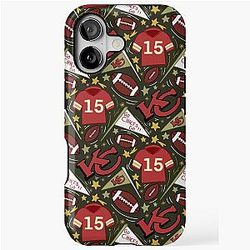 Patrick Mahomes Chiefs Pattern Khaki Green iPhone Tough Case