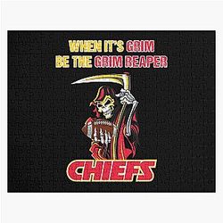 When its grim be Grim Reaper Patrick Mahomes KC Chiefs Jigsaw Puzzle