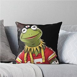 Patrick Mahomes Kermit Meme Throw Pillow