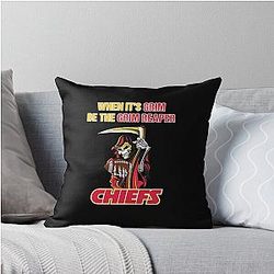 When its grim be the Grim Reaper - Patrick Mahomes - KC Chiefs Throw Pillow