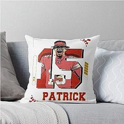 Patrick Mahomes football player design throw pillow