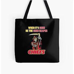 When its grim the Grim Reaper - Patrick Mahomes KC Chiefs All Over Print Tote Bag
