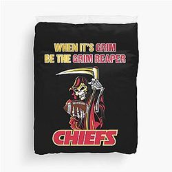 When its grim be the Grim Reaper - Patrick Mahomes KC Chiefs Duvet Cover