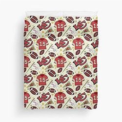 Patrick Mahomes Chiefs Duvet Cover (Light Gold)