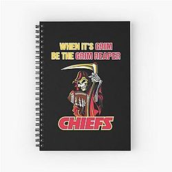 When its grim  be the Grim Reaper Patrick Mahomes KC Chiefs Spiral Notebook