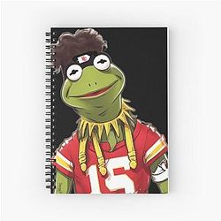 Patrick Mahomes Kermit Meme Spiral Notebook