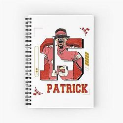 Patrick Mahomes Football Player Design Spiral Notebook