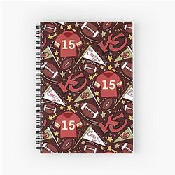 Patrick Mahomes Chiefs Spiral Notebook (Dark Red)