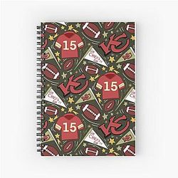Patrick Mahomes Chiefs Pattern Spiral Notebook